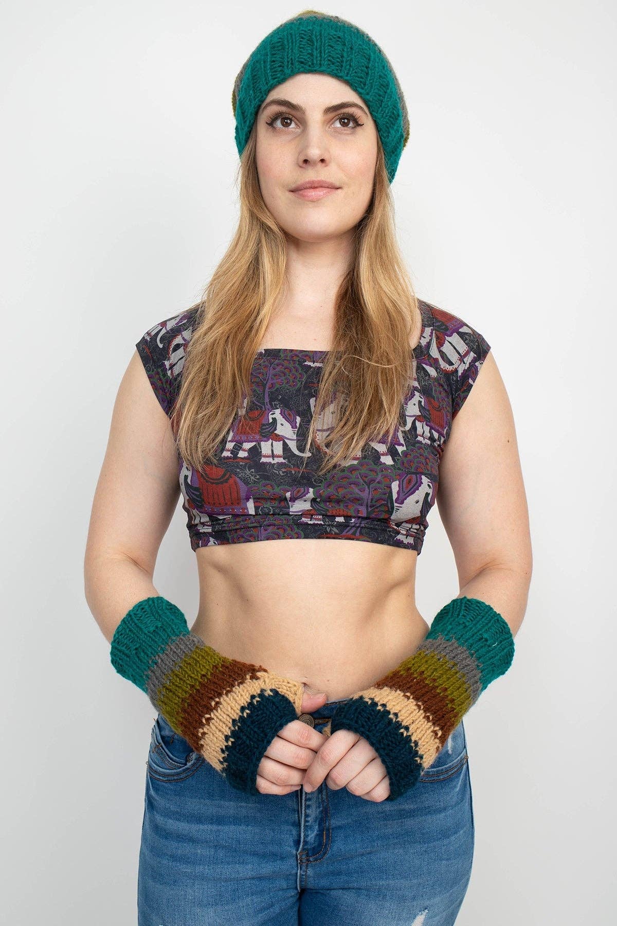 Lakhays Collection Inc. - Wholesale Arm Warmers - Women's - Blurred Lines Handmade Wool Knit Arm Warmer Unisex Gloves9