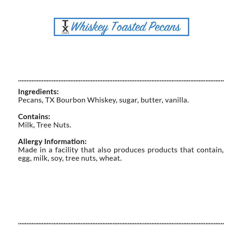 Janie's Cakes - Wholesale Nuts - TX Bourbon Whiskey Toasted Pecans2