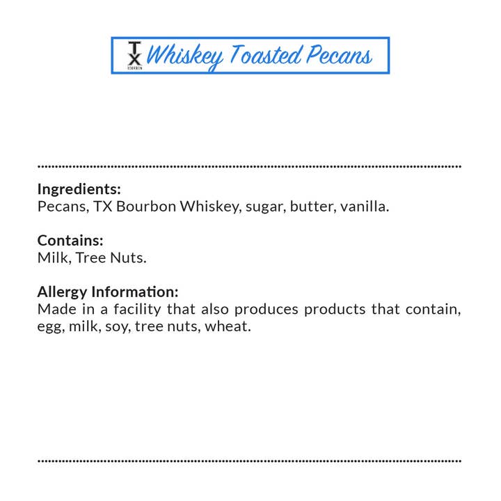 Janie's Cakes - Wholesale Nuts - TX Bourbon Whiskey Toasted Pecans2