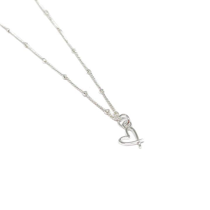 Cora Heart Necklace - Silver for wholesale by Clementine Jewellery