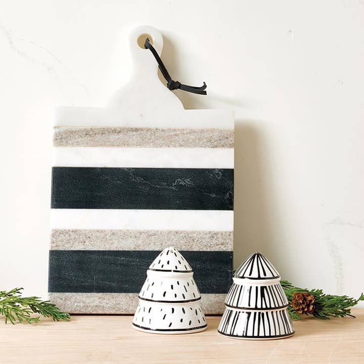 Santa Barbara Design Studio by Creative Brands - Wholesale Cheese Board - Stripe Marble Board with Handle3