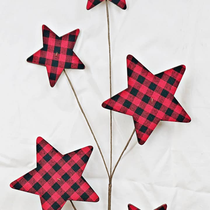 ISB73559- 28in Buffalo Gingham Star x5-12/144pcs for wholesale by Impressive Enterprises, Inc.