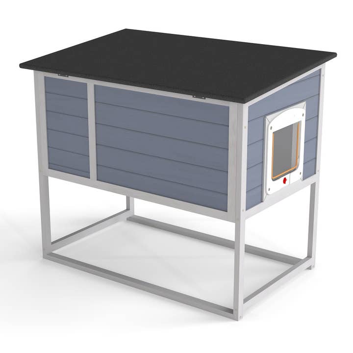 39F Inc. - Wholesale Outdoor Ornament/Decor - Weatherproof Outdoor Cat House, Elevated Feral Shelter 8