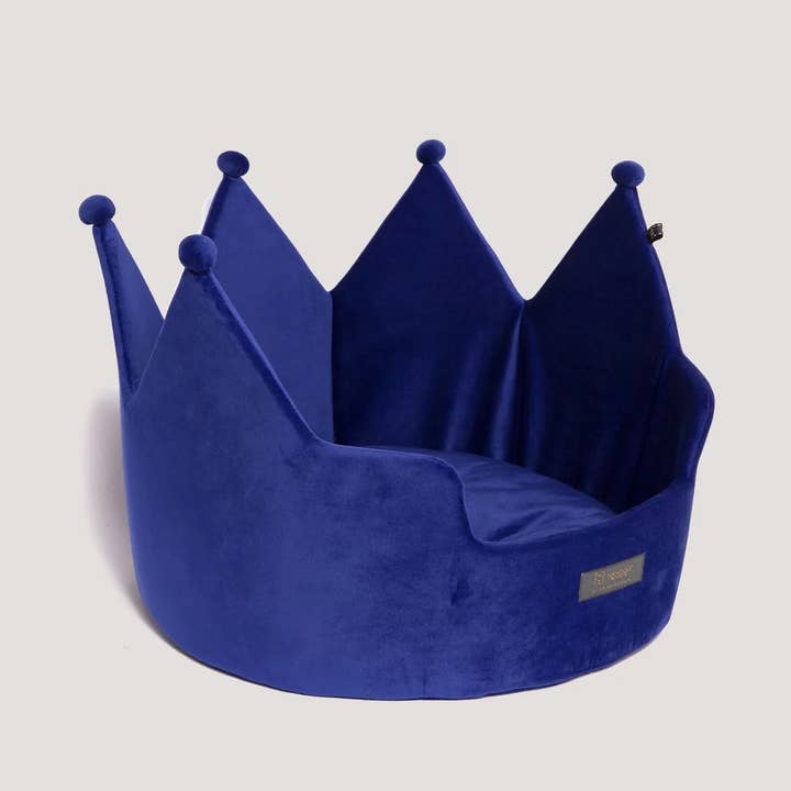 NANDOG PET GEAR FLORIDA – Großhandel Haustierbett – Katze/Hund – Nandog Prive Collection Großes Kronenbett (Königsblau)