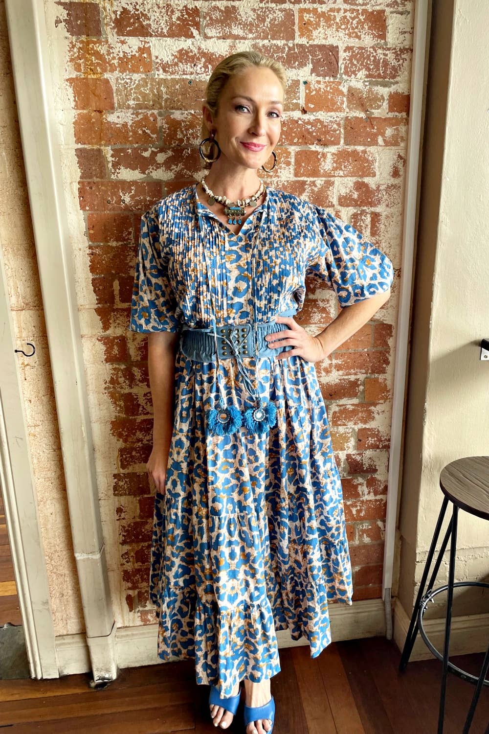 Roselle - Wholesale Dress – Women's - ROSELLE HALCYON DRESS BLUE LEO16