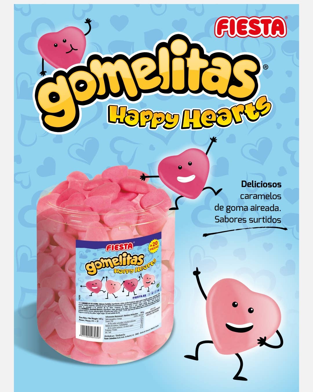 chuchez.com - Vendita all'ingrosso Caramelle gommose - Sacchetto festa Gomma a Cuore Happy Hearts 100 pezzi2