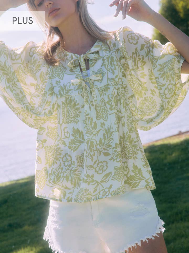 Plus Boho Printed Blouse for wholesale by Oddi