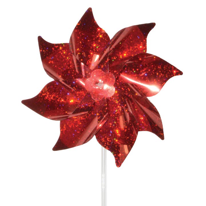 In the Breeze, LLC. - Wholesale Wind Spinner - Red Mylar Pinwheels - 8 PC