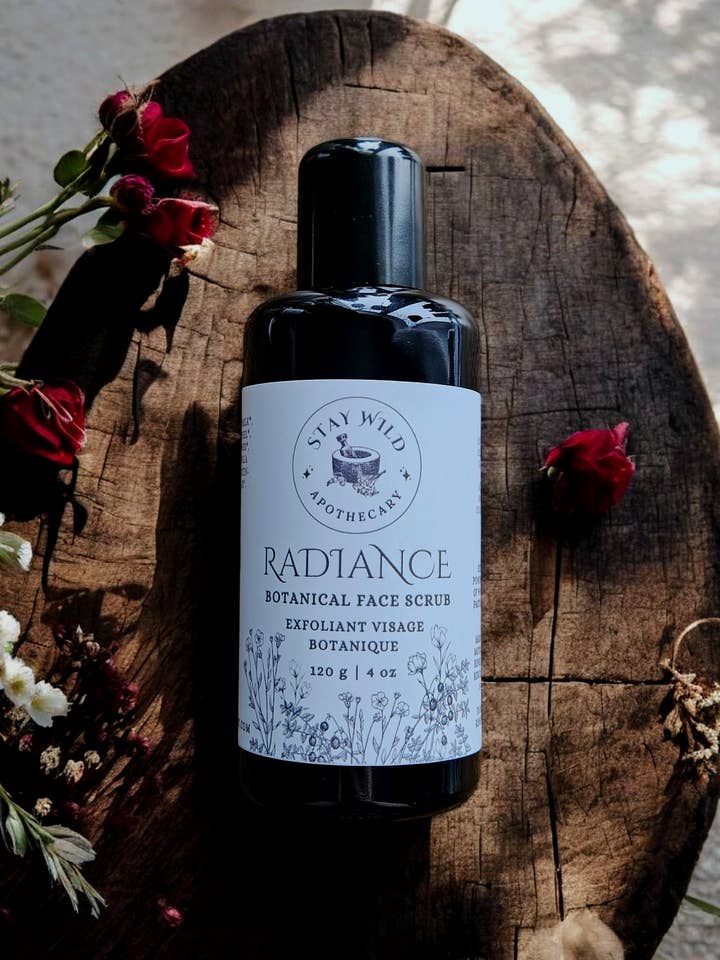 Radiance Botanical Face Scrub Powder for wholesale by Stay Wild Apothecary