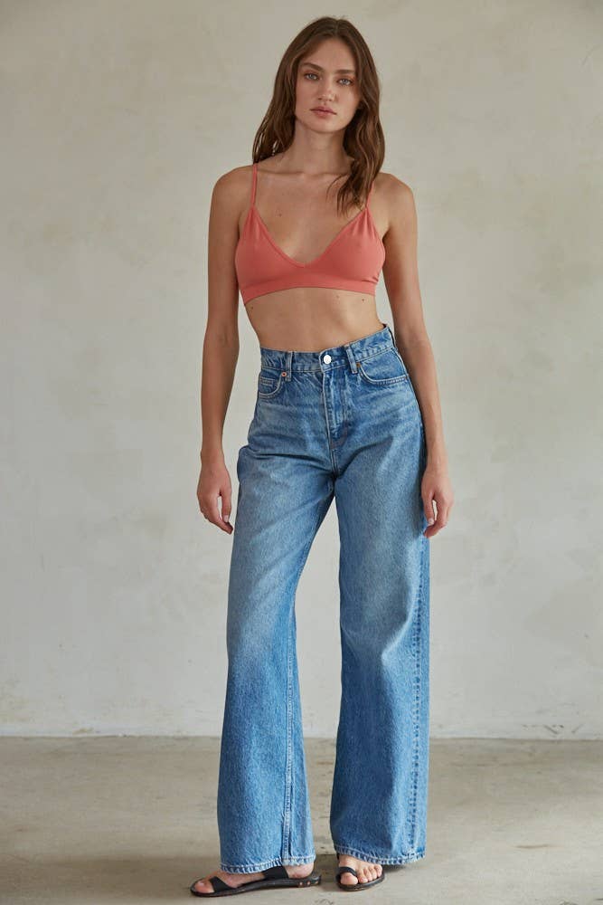 By Together - Wholesale Bralette - Dames - By Together Brami naadloze ribgebreide bralette met diepe V-hals en spaghetti bandjes10