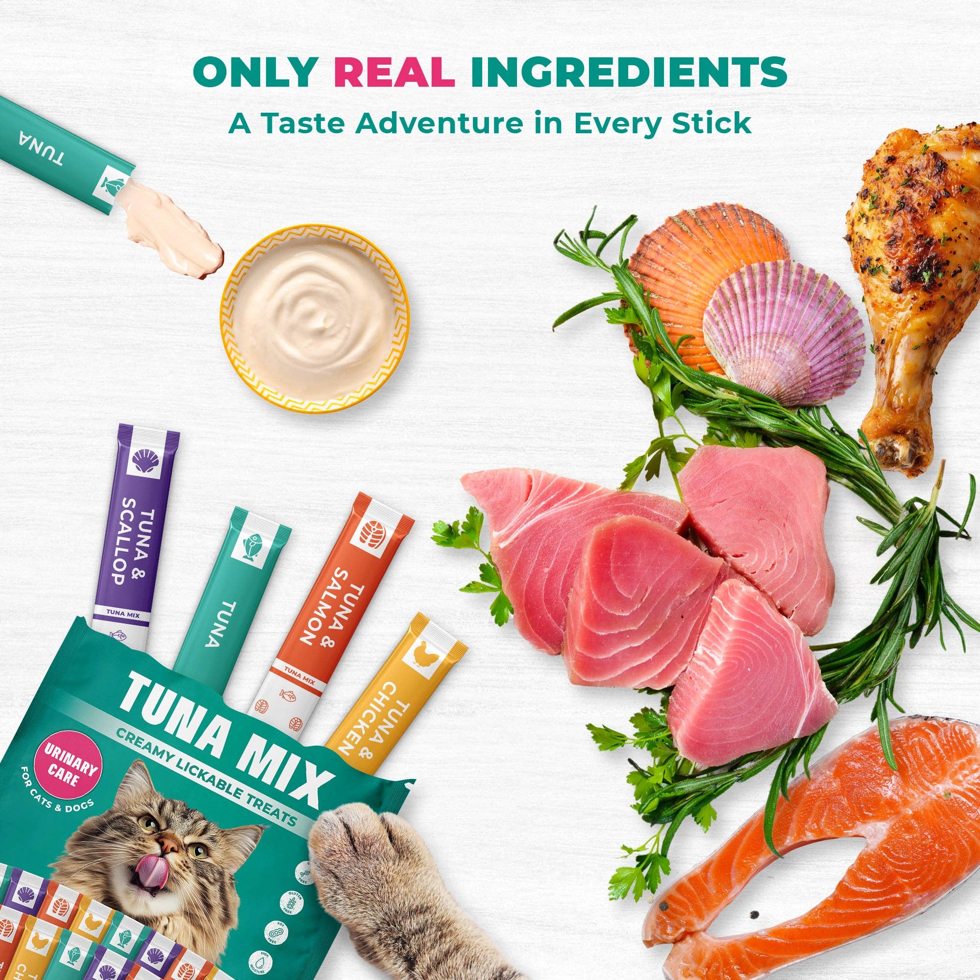 Beloved Pets - Wholesale Pet Treats - Cat - Beloved Pets Creamy Lickable Cat Treats & Wet Squeeze Tubes – Tuna Mix, Liquid Cat Snacks, Urinary Care, Multivitamin Treats for Cats & Small Dogs, Lick Up (10 Ounce (Pack of 1), Tuna Mix 20 Sticks)2