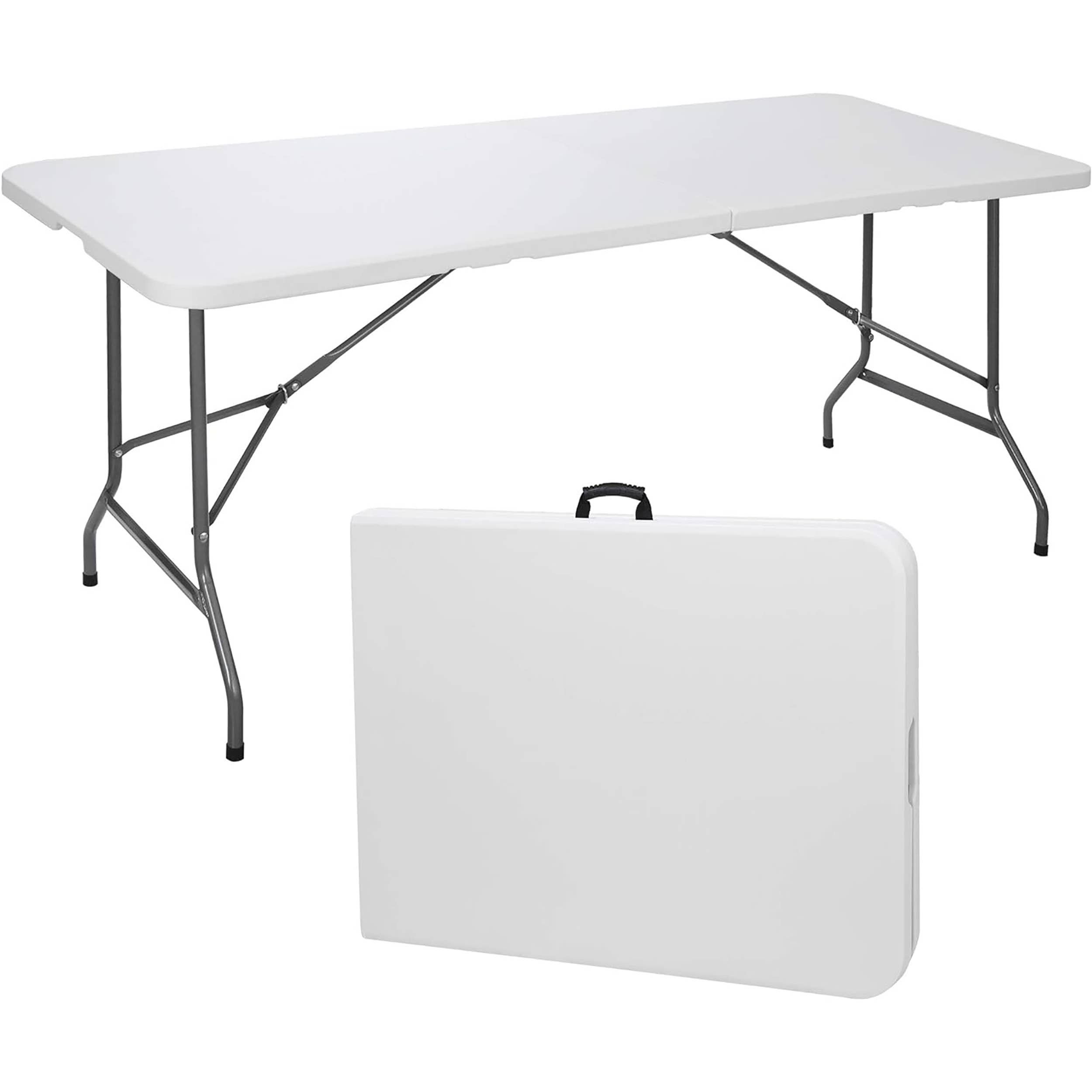 LINEN STORE - Vente Table de terrasse - Table pliante 1,83 m avec verrou et poignée de transport1