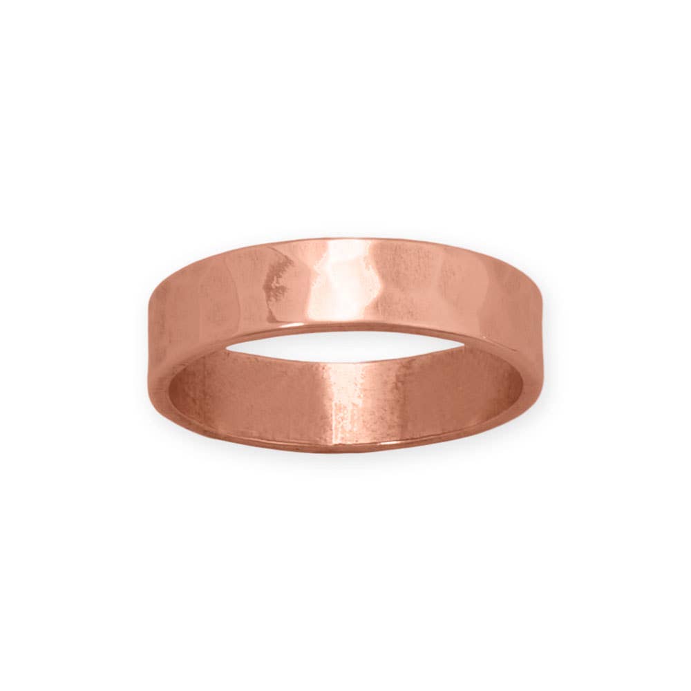 Silver Stars Collection - Wholesale Band/Stacked Ring - 
4.7mm Hammered Solid Copper Ring0