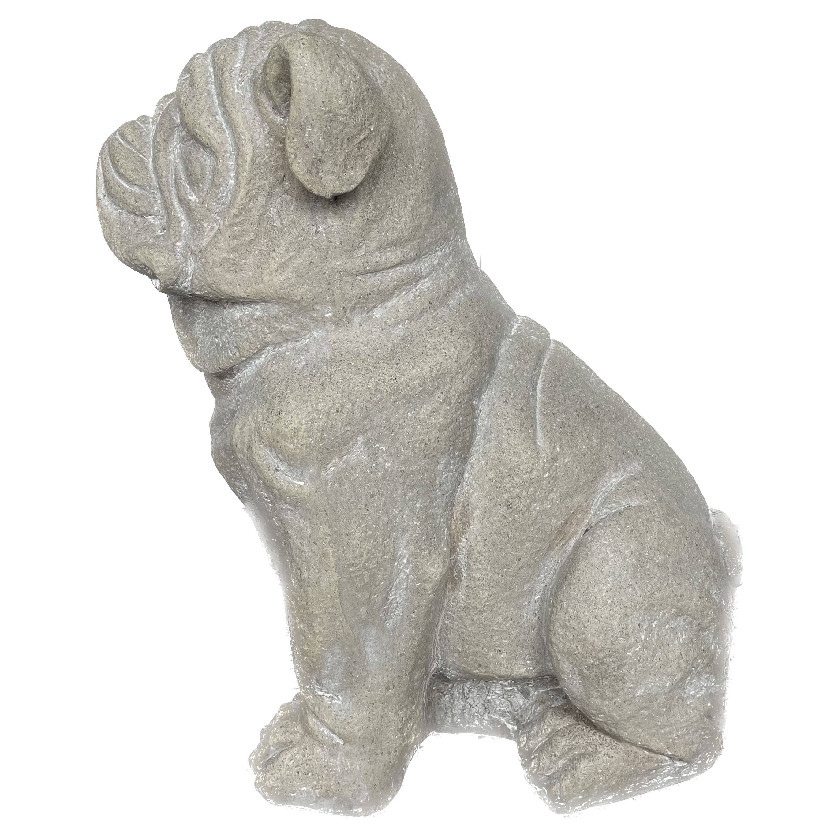 Galt International Company - Wholesale Outdoor Ornament/Decor - Sitting Bulldog Garden
 Resin Statue 16"9