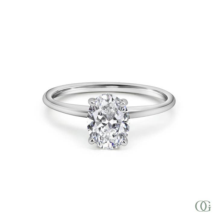 Orchid Gems Fine Jewelry - Wholesale Engagement Ring - Dainty Petite Oval Lab Grown Diamond Engagement Ring (1.05 CTW)2