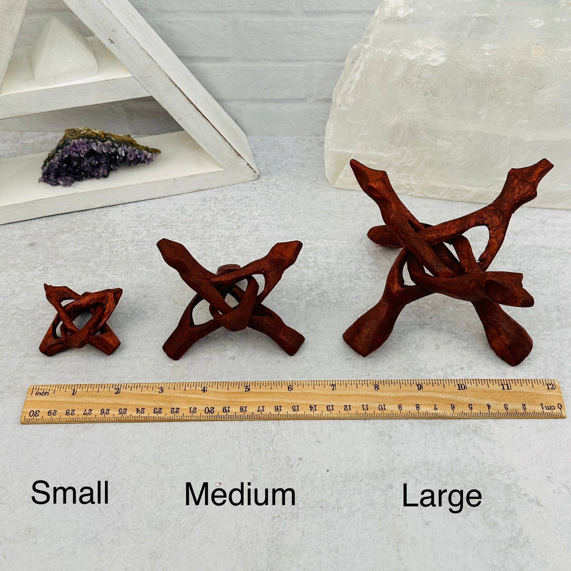 Rock Paradise - Wholesale Spiritual Stone/Crystal - Wood Cobra Crystal Stand - Cluster Holder - You Choose Size10