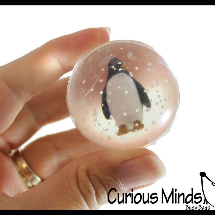 Curious Minds Toys - Wholesale Party Favor - 1 Large Penguin Bouncy Balls - Bouncing Ball Party Favor No1