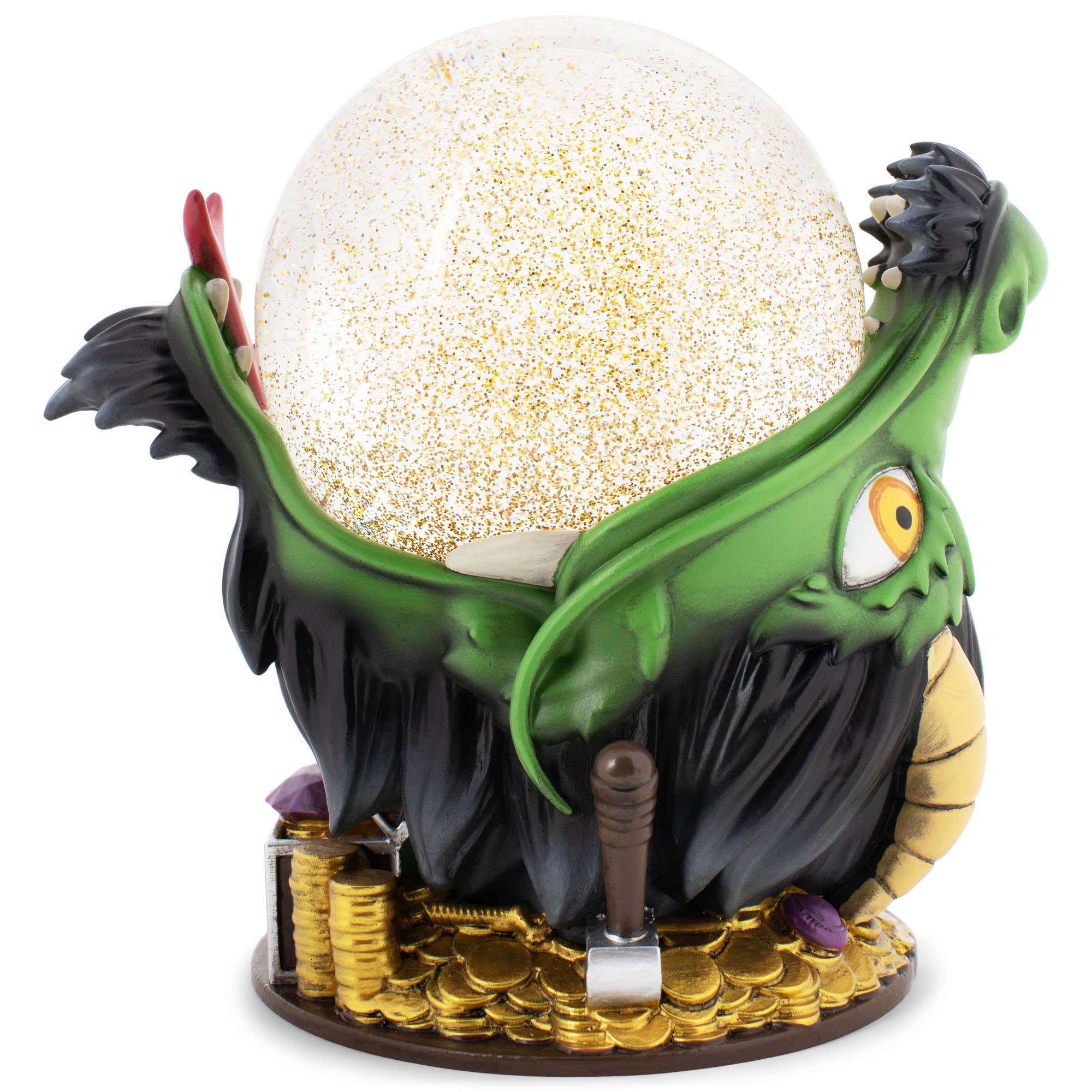 EAST AVENUE - Wholesale Snow Globe - Dragon Hoarding Treasure 100MM Gold-Tone Snow Globe0