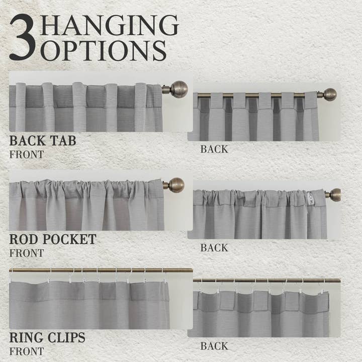 Awesome Home - Wholesale Curtain - Cotton Blend Light Filtering Back Tab Curtains (2 Panels)24