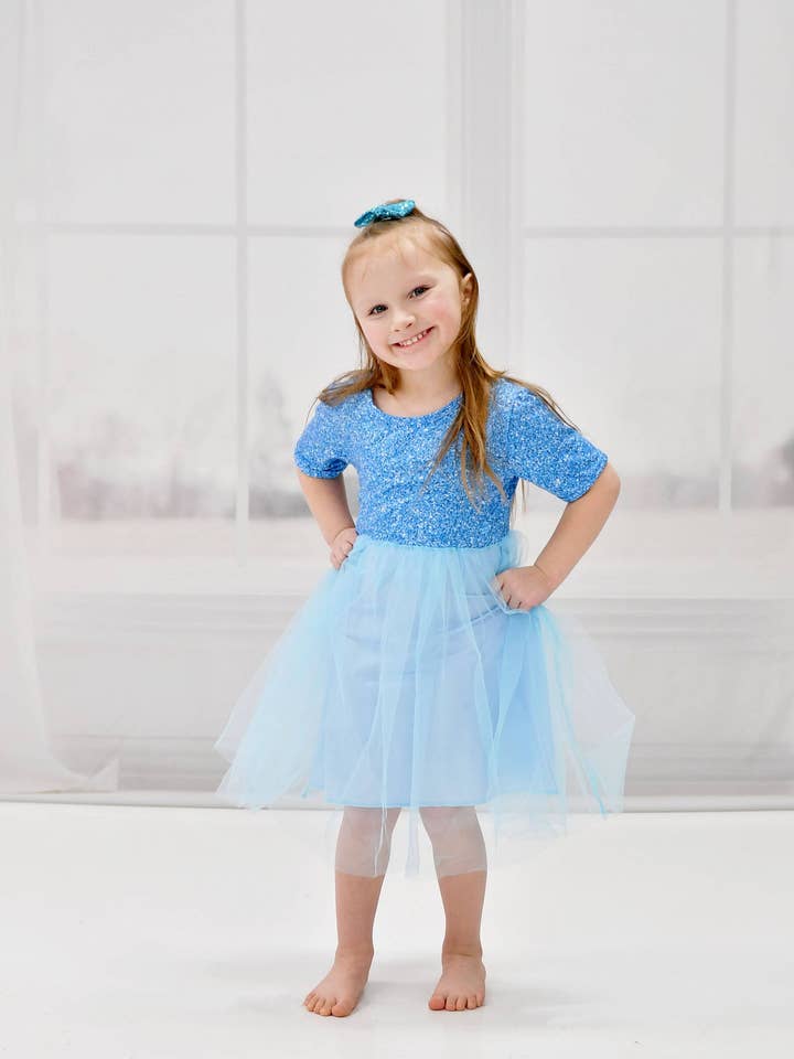 Vestido de Tule Inspirado na Rainha do Gelo por atacado de Great Lakes Kids Apparel