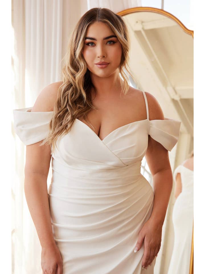 Off The Shoulder Crepe Gown for wholesale on Faire