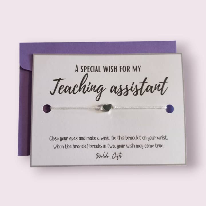 Teaching assistant wish bracelet for wholesale by Wilde Gifts UK