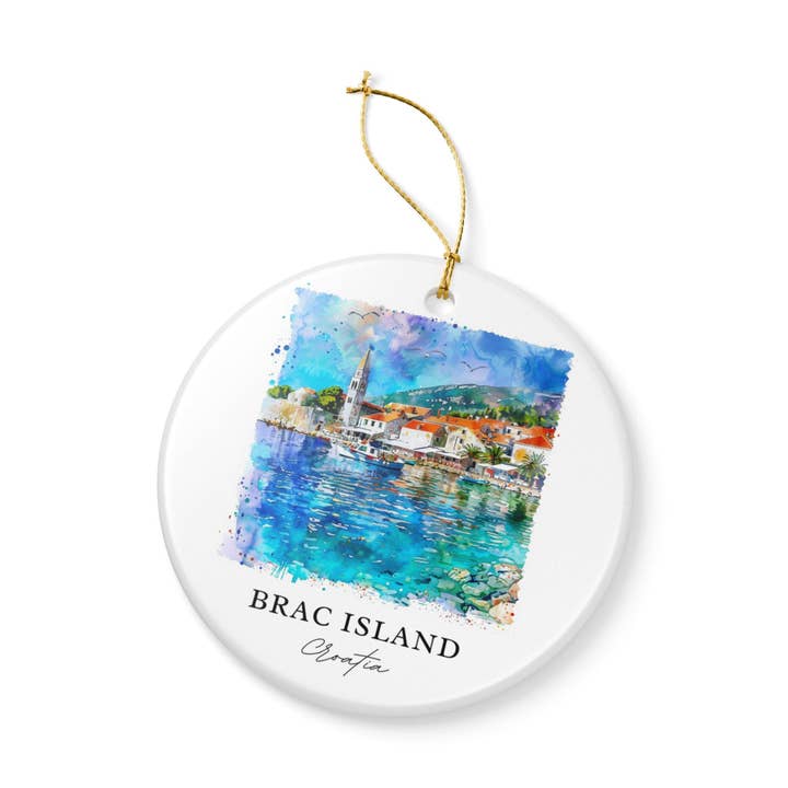 Premium Travel Art - Wholesale Ornament - Brac Island Ornament: Unique Brac Island Souvenir, Croatia Xmas Decor, and Authentic Brac Island Croatia Gift2