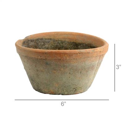 HomArt - Wholesale Plant Pot - Rustic Terra Cotta Oval Pot - Sm - Antique Red