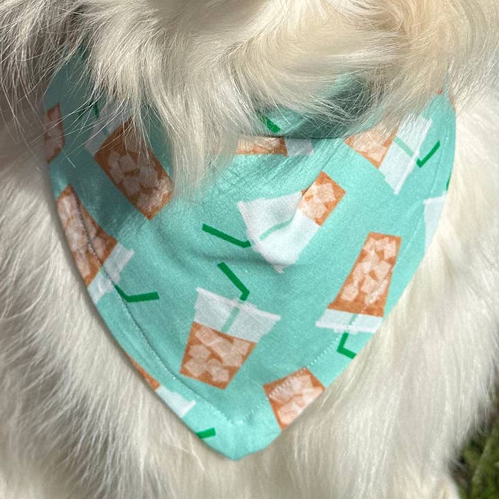 Iced Coffee Dog Bandana for wholesale by Ellie and Nala Design Co.