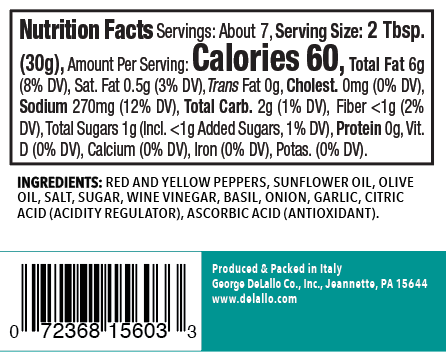 Delallo - Wholesale Sauce - Imported Roasted Pepper Bruschetta (7.05 oz.)3