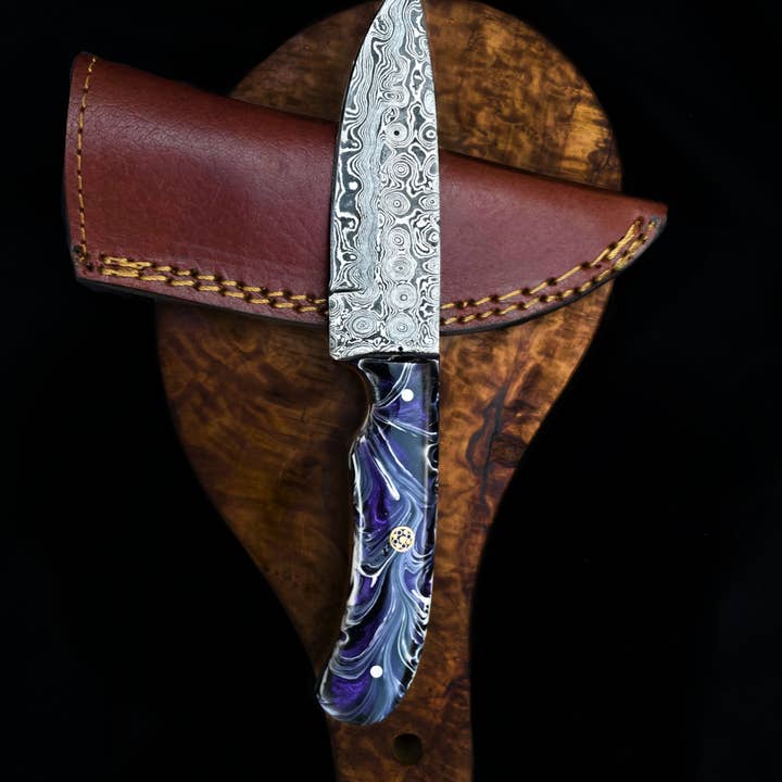 Titan International - Wholesale Kitchen/Utility Knife - Damascus Steel EDC Knife by Titan TD-702 Midnight Prism