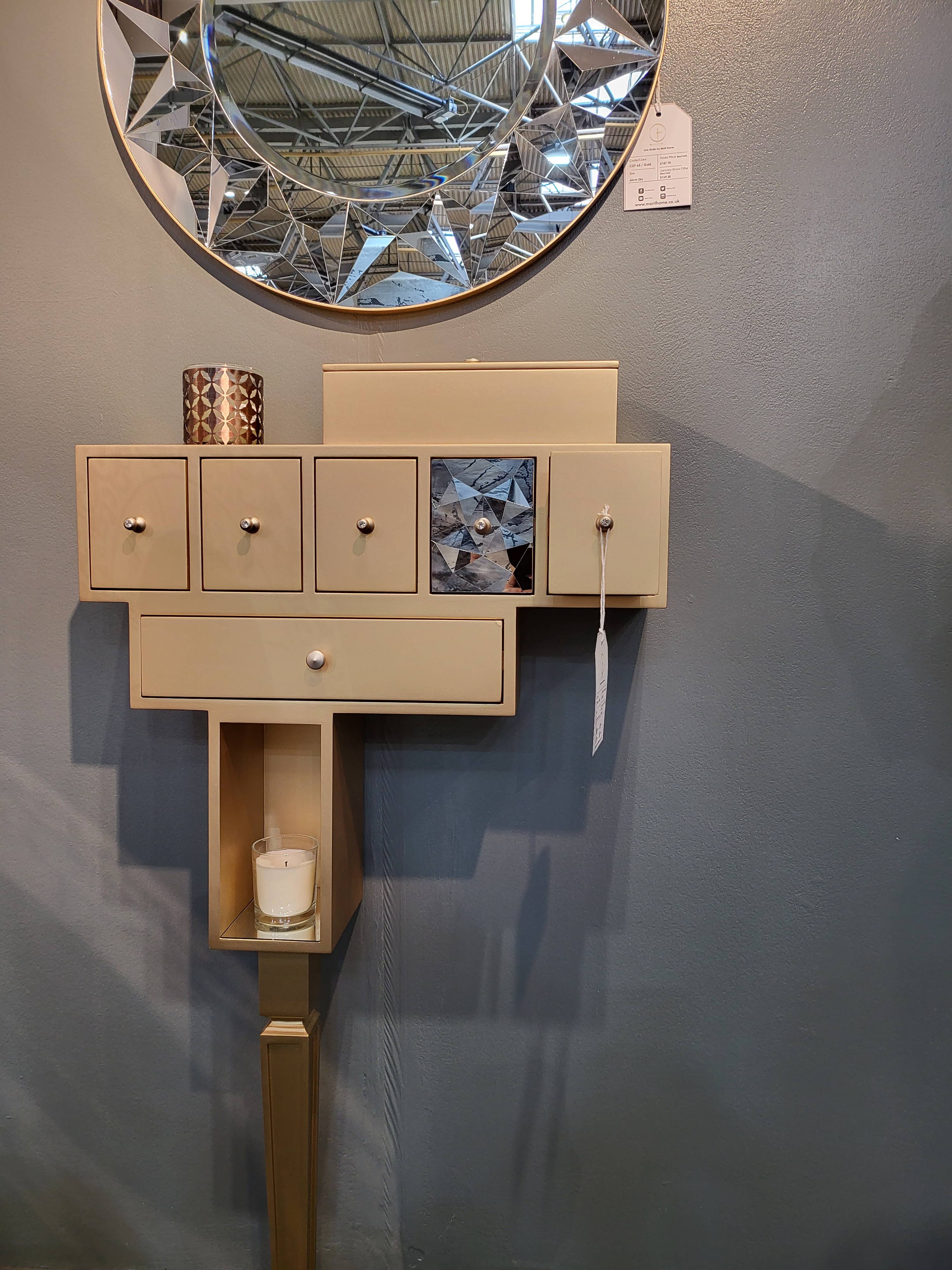 Onn Studio By Merit Home - Vente Console - Console à une jambe avec 5 tiroirs - meuble d'artisanat17