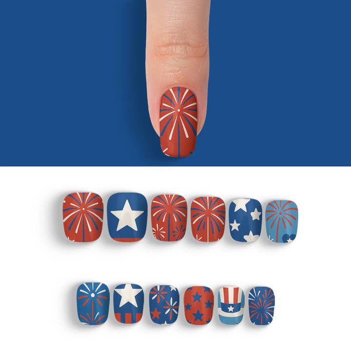 FYNE BODY - Wholesale Press-on/fake nails - Glitter Beam 4th of July Press-On Nails73