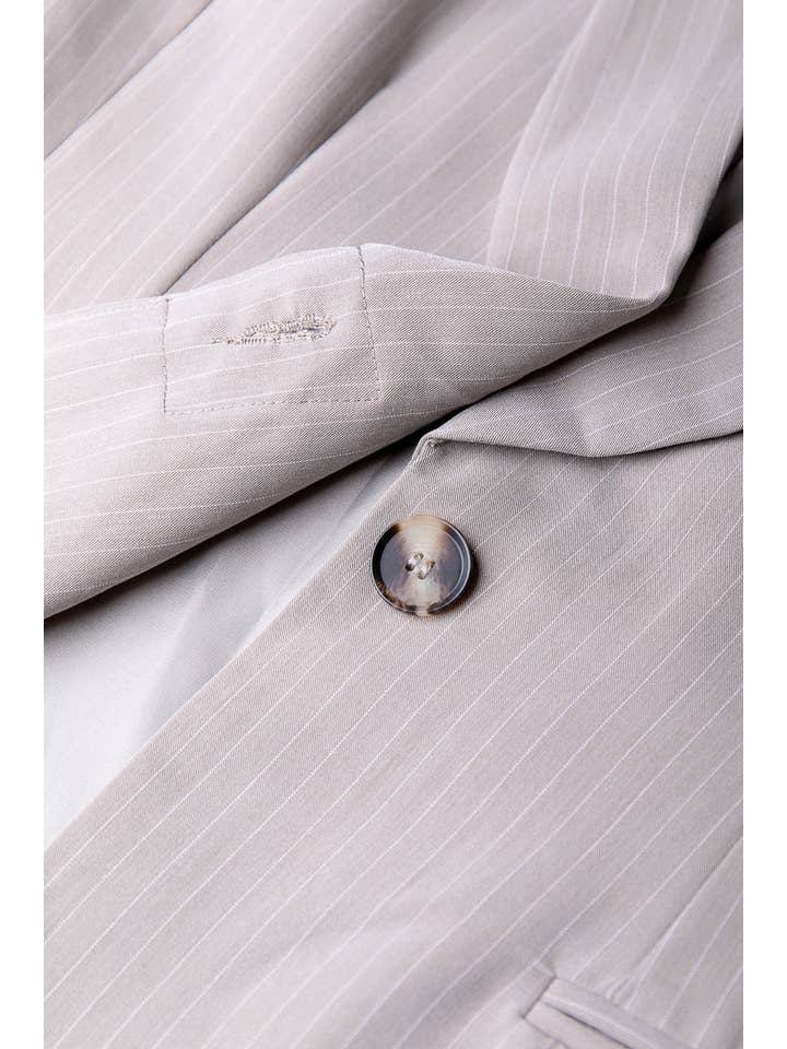 Izzy Pinstripe Blazer | Beige for wholesale on Faire7