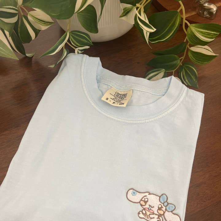 Peony Lee Art - Wholesale T-Shirt - Women's - Cinna Roll Boba Embroidered T-Shirt0