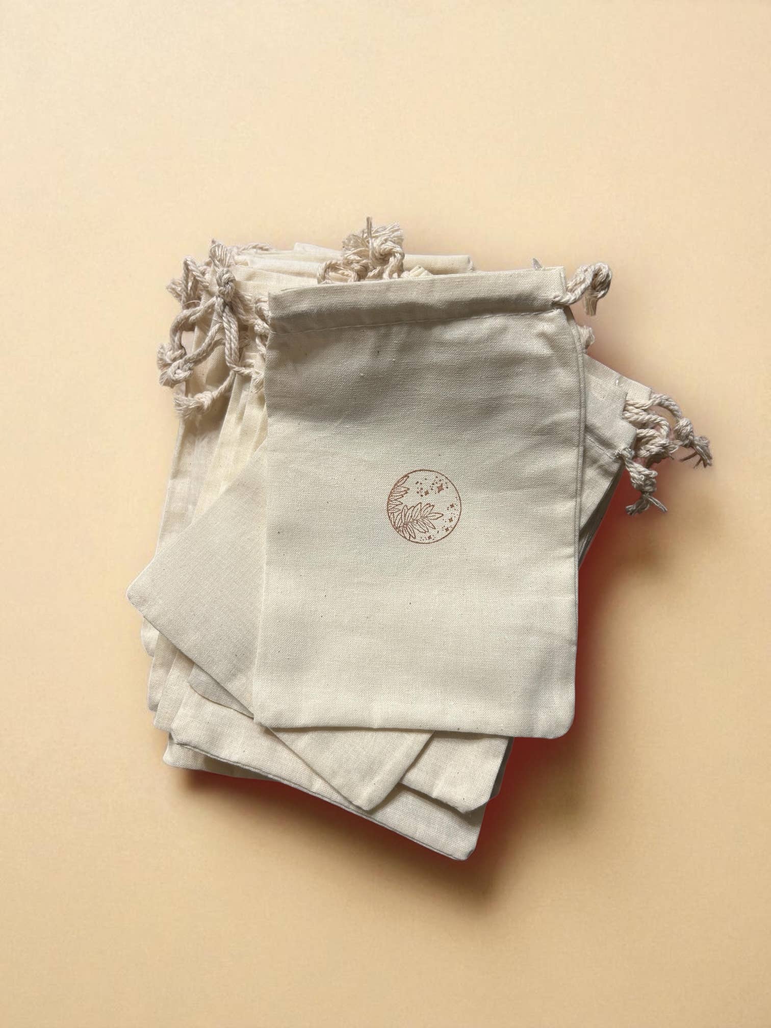 Honey Bones Co. | Botanical-Based Home + Body Care - Wholesale Soap pouch/sack/bag - Organic Muslin Sachet Bags: Custom Branding Option - 2 Sizes2