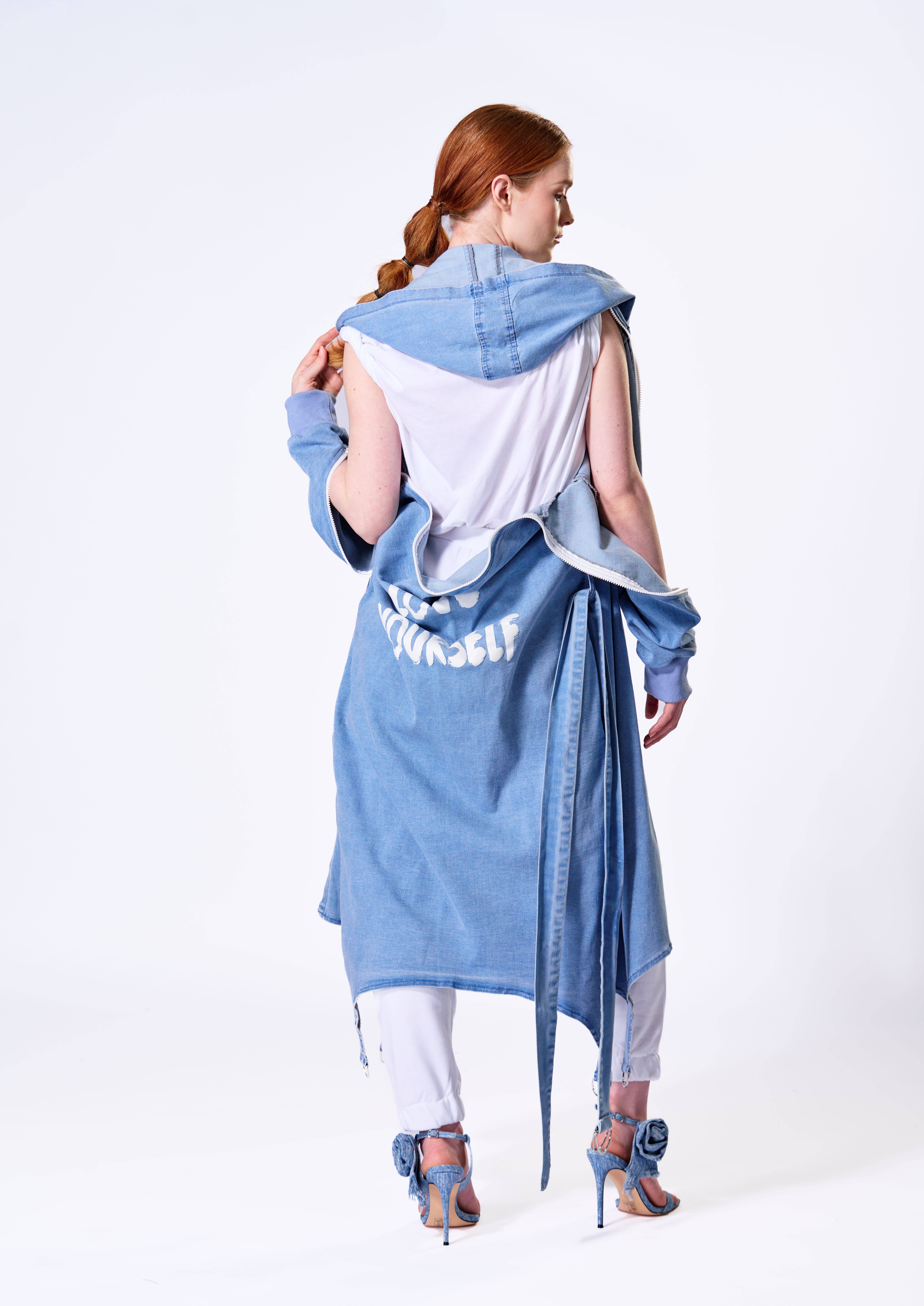 The Fifth Week - Wholesale Spijkerjack/spijkerjas - Dames - Blauwe Denim Peek-A-Boo Duster Jas4
