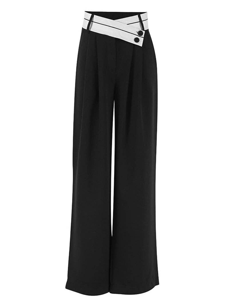 BLACK Wide-Leg High-Waist Pants for wholesale on Faire3