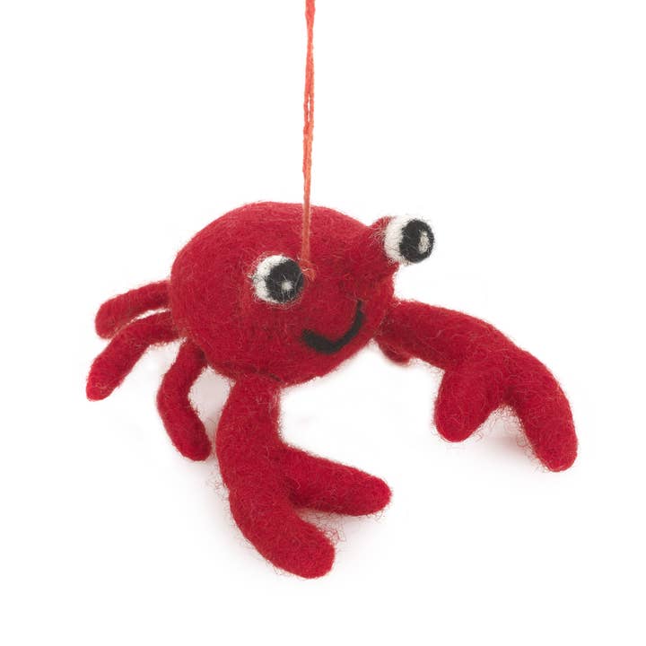 Felt So Good – wholesale Prydnad – Handgjord filt hängande Sebastian krabba Biologiskt nedbrytbar filt