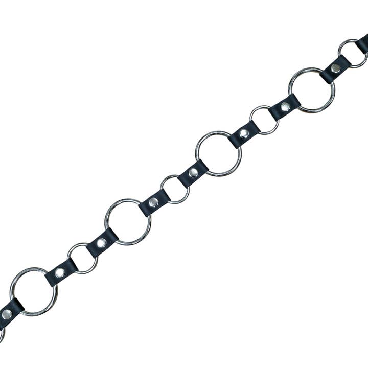 Funk Plus - Wholesale Belt - Unisex - BT113-125 1 1/4" & 2" RING LINK BELT GENUINE LEATHER