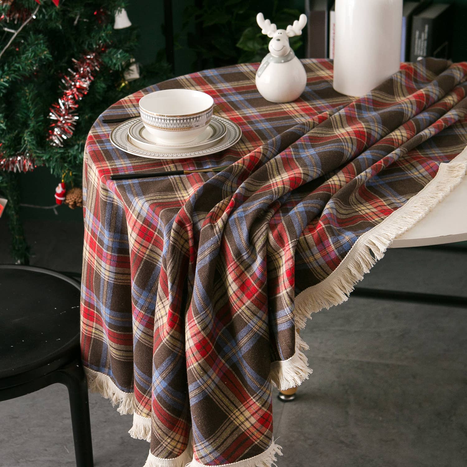 ACCITY - Wholesale Tablecloth - PLAID PATTERN ROUND TABLECLOTH_CWMM00364