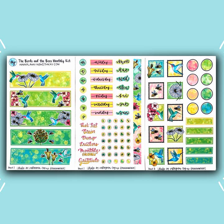 Kit mensual «Los pájaros y las abejas» para venta al por mayor de Planning With Kay