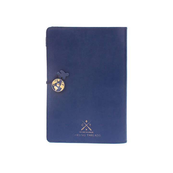 Chasing Threads - Wholesale Journal/Diary - Stitch Your Travels Map Notebook Kit - Navy Leather2