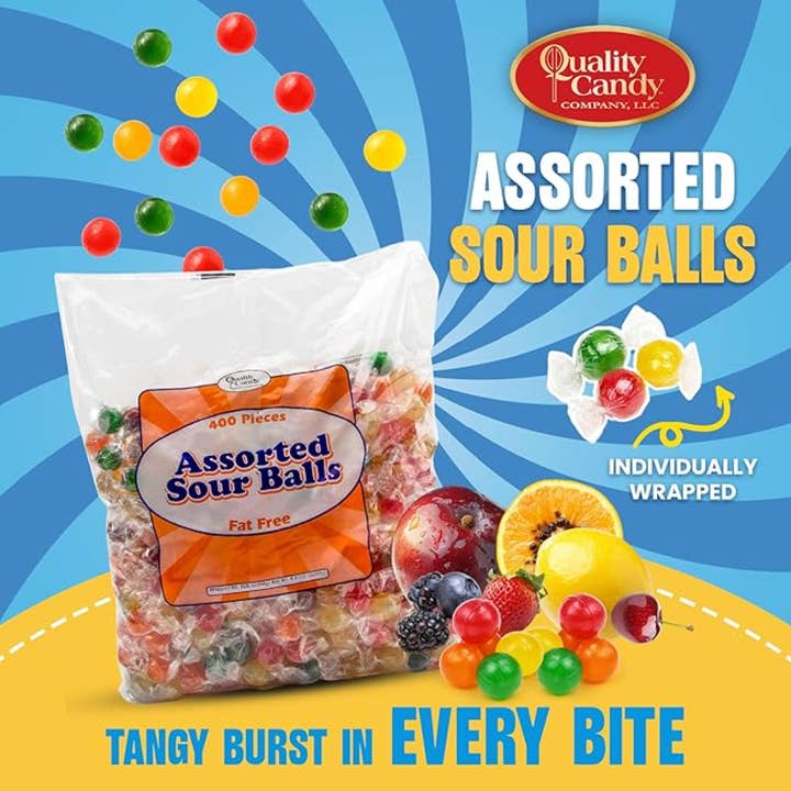 Qualität Bonbons Saure Kugeln, Verschiedene Geschmacksrichtungen 5lb Großpackung für den Großhandel von Quality Candy Company, King Leo & Gilliam
