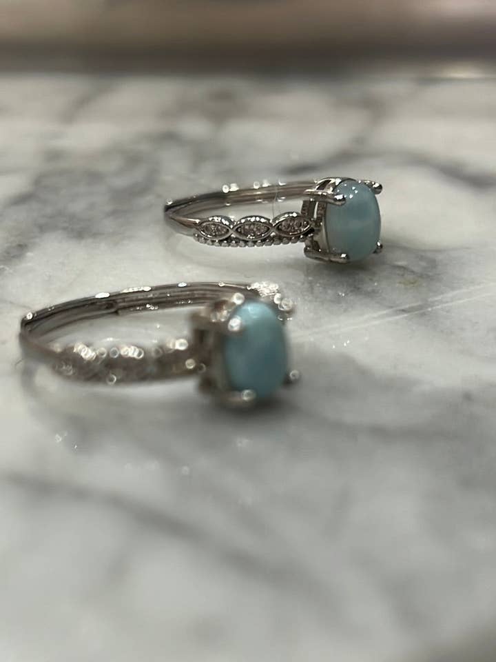 Bagues Larimar pour la vente par Brooklyn Belle Designs