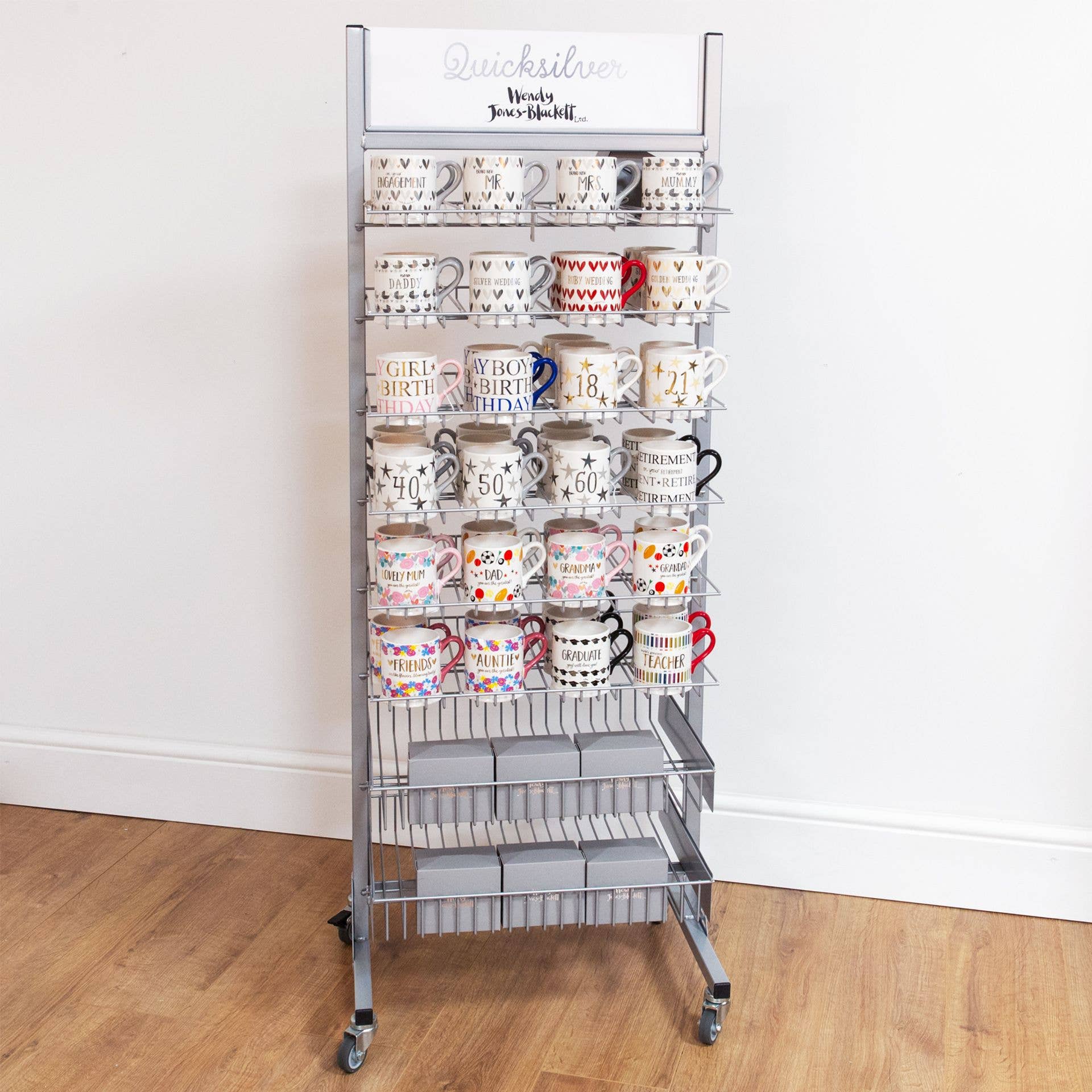 WIDDOP and Co. - Wholesale Retailer Display Stand/Case - Quicksilver Wire & Metal Mug and Box Display Stand (Mugs not included)0