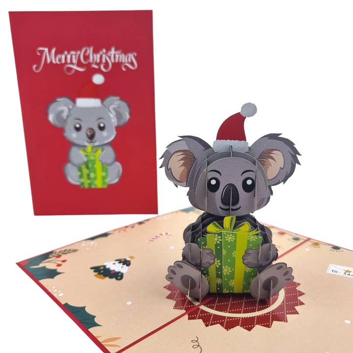 Koala Christmas Pop-Up Card for wholesale by Colorpop