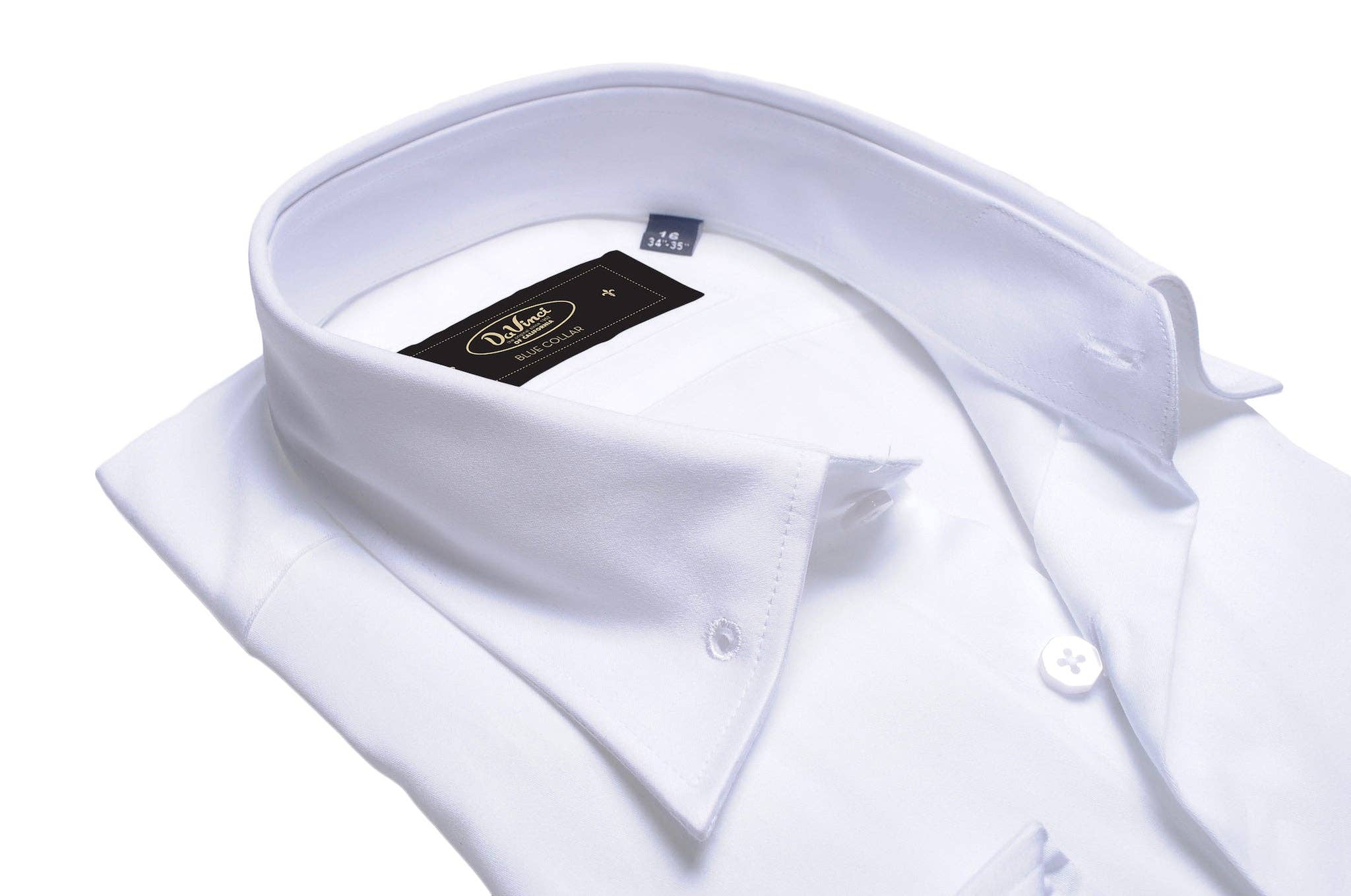 White Da Vinci Blue Collar | Pin Collar Solid shirt for wholesale on Faire4