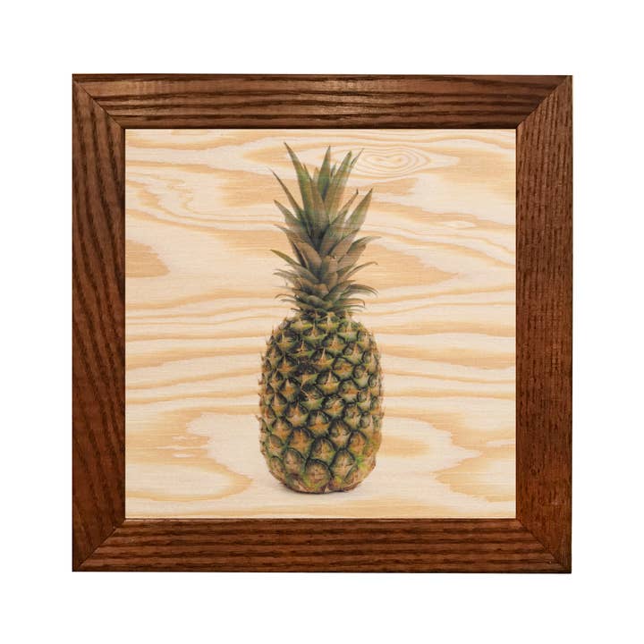 5x5 PINEAPPLE Wood Print for wholesale by Lancaster Wood Prints