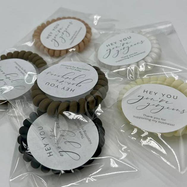 The Classy Cloth WS - Wholesale Hair Tie - Hair Coil 'Thank You!' 25 pack - RTS1